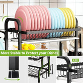 3 Tier Dish Drainer Rack With Drip Tray Cutlery Holder Plate Rack Kitchen Sink - Show Gadgets